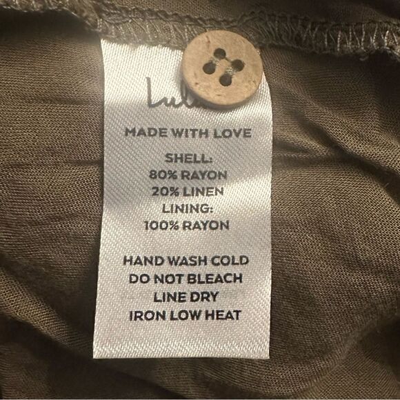 New! Lulus Best Harvest Olive Green Mini-Dress Sz M - Picture 6 of 7